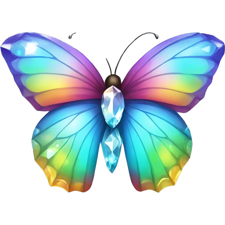 One Rainbow-Diamond-Gem-Butterfly-Crystal-Fly emoji