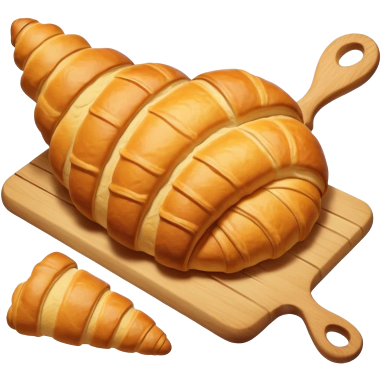 Baking humanless avatar in clean vibrant style illustration. Fresh croissant and rolling pin, warm golden tones, simple shapes, flat design, high contrast, cozy and friendly. emoji