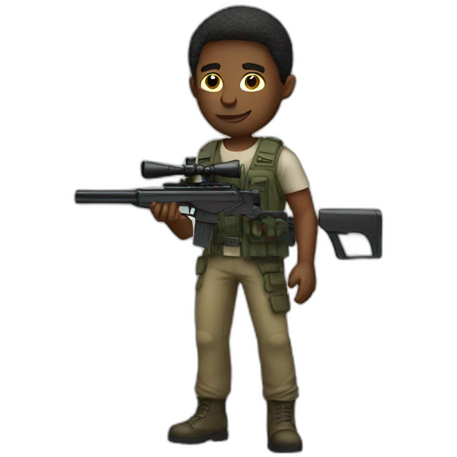 a guy with a sniper emoji