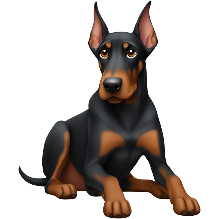 Doberman dog sitting down emoji