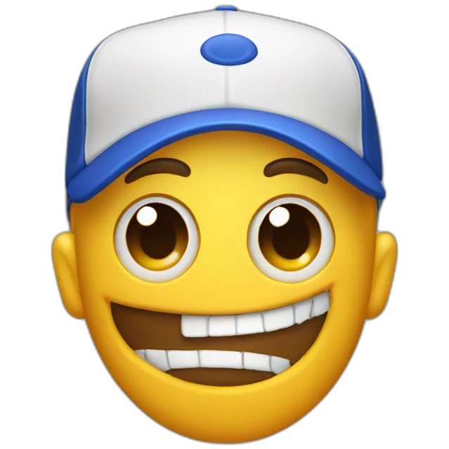 emoji with baseball hat emoji