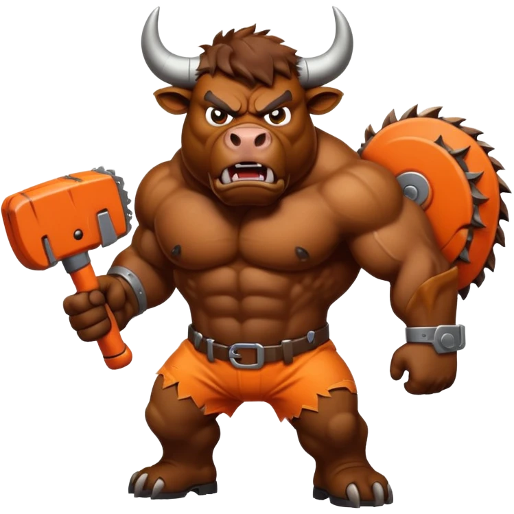 Bull with a chainsaw emoji