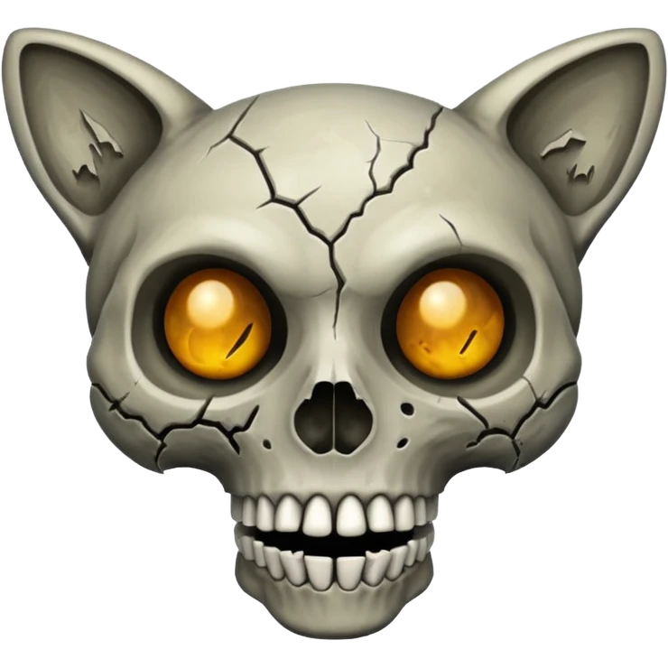 Zombie cat skull emoji