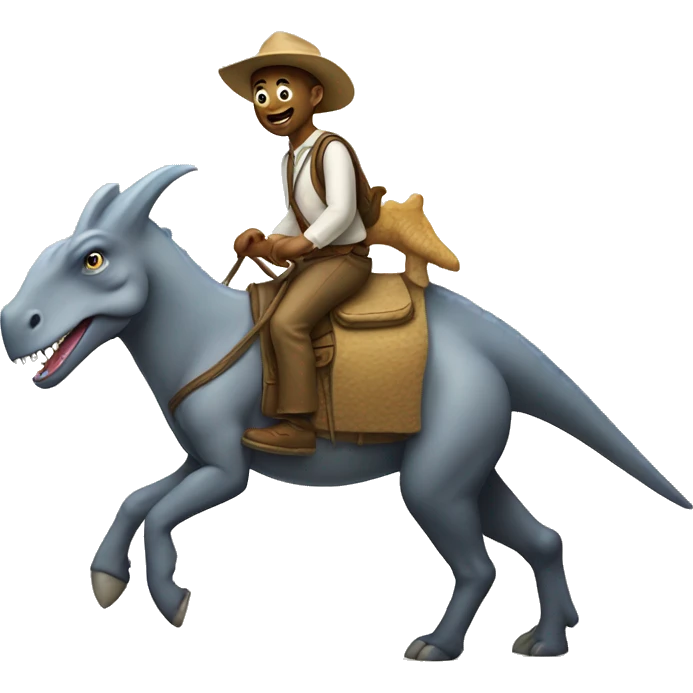 Dinosaur riding a donkey emoji