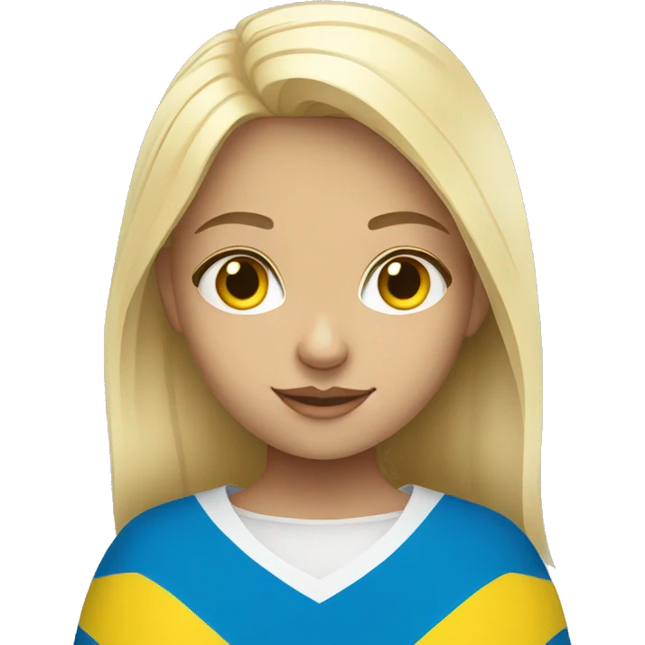 blonde girl with ukrainian flag emoji
