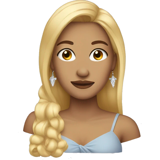 Woman Witz blond hair and earrings  emoji