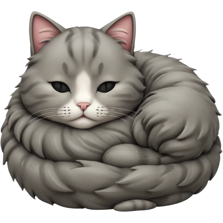 Sleeping cat emoji, apple style, gray fur emoji