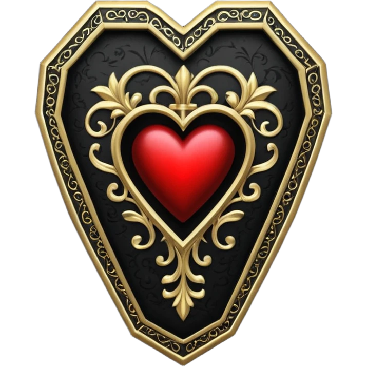 goth heart with a coffin motif emoji