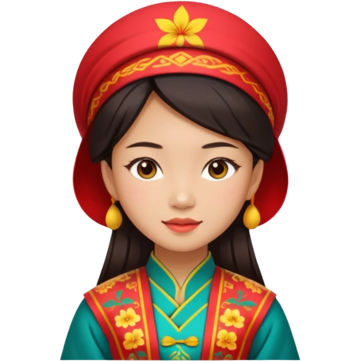 Asian girl wearing traditional Vietnamese clothes emoji