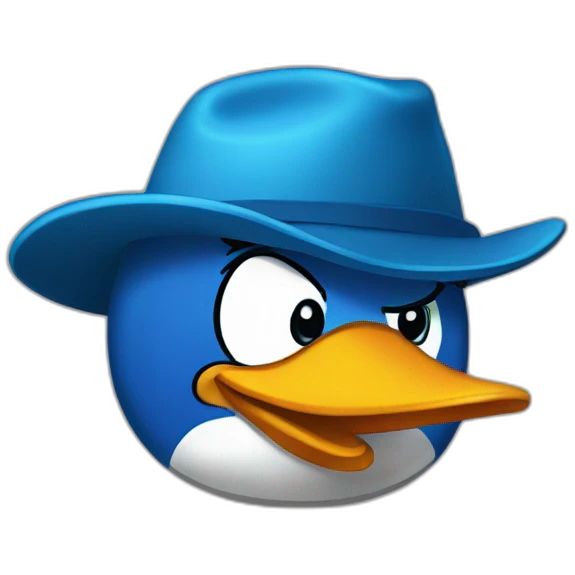 Blue-Club-penguin-character emoji
