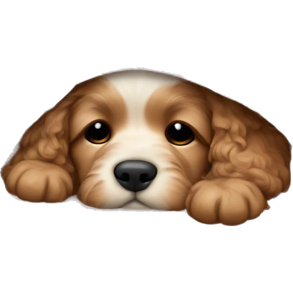 cute cockapoo puppy sleep in blanket emoji