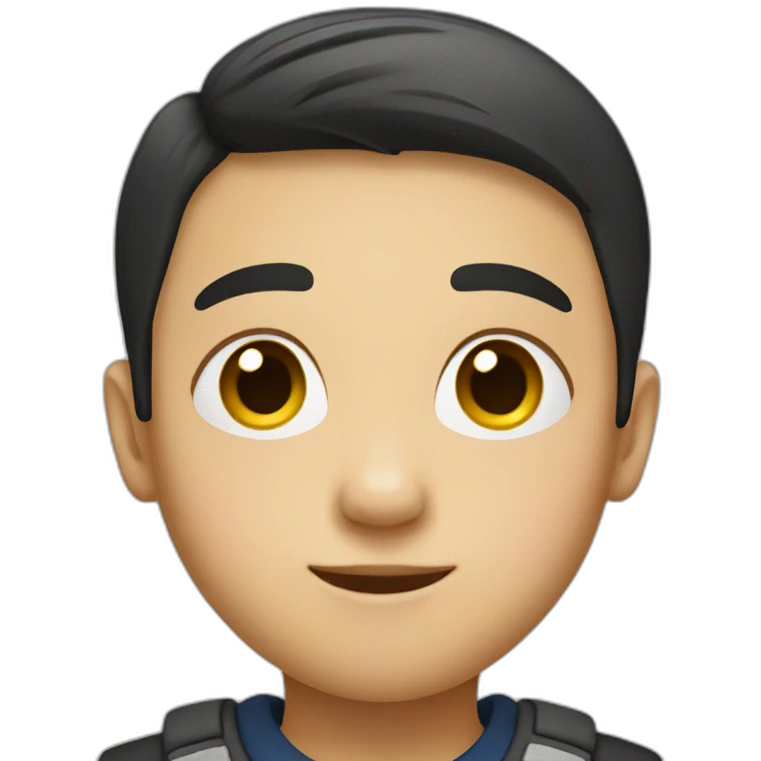 chinese boy with a middle part emoji