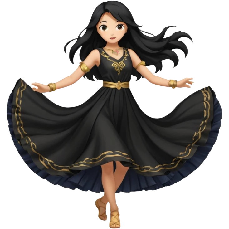 Una chica de anime bailando  que se mueve  emoji