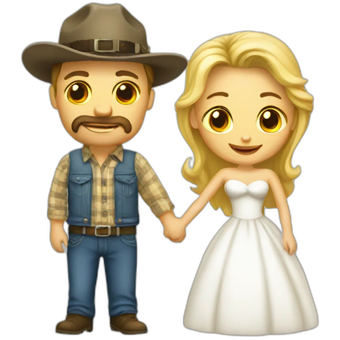 Redneck couple wedding emoji