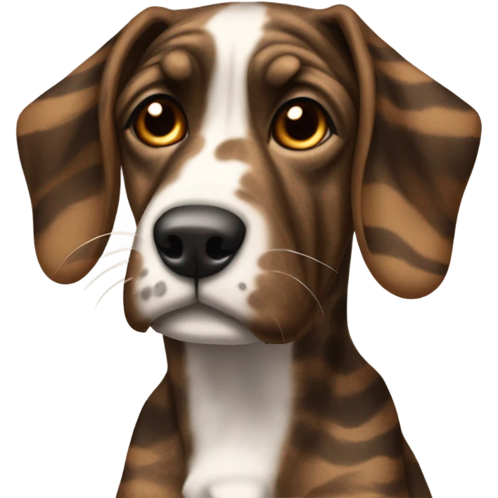 Floppy eared brindle dog emoji
