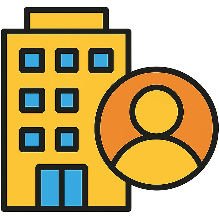 modern icon style combining company and profile elements emoji