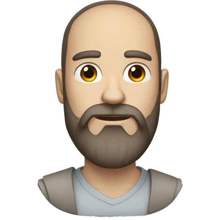 a man with a skinfade and a beard and blue eyes emoji