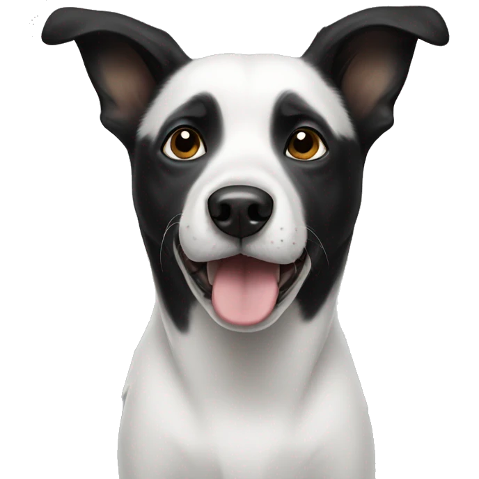 White and black dog emoji