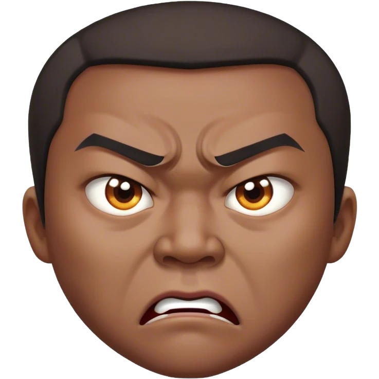 Angry Chinese man with tiny Chinese eyes slanted tiny not open eyes ugly emoji