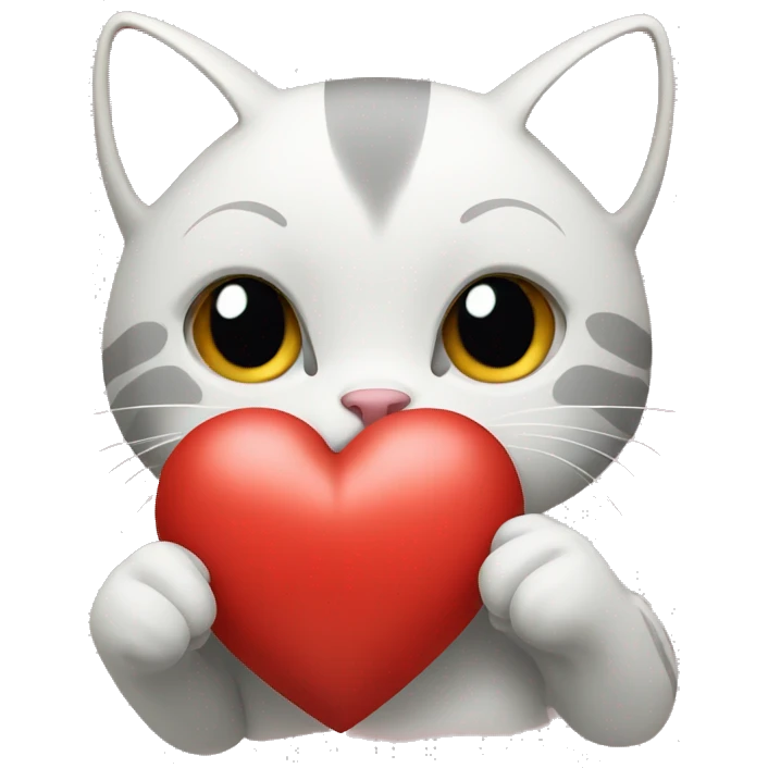 cat holding a heart emoji