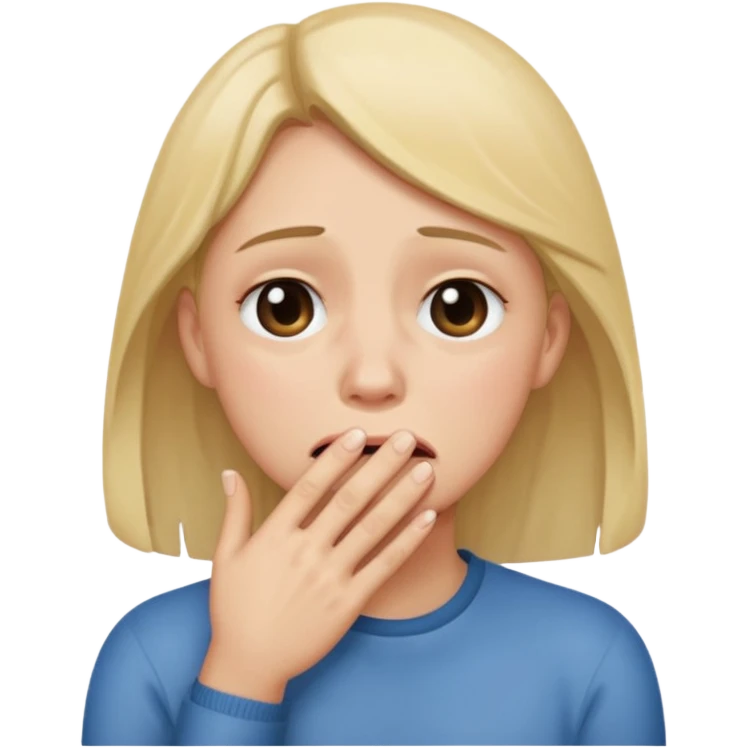 crying emoji with hand on mouth emoji