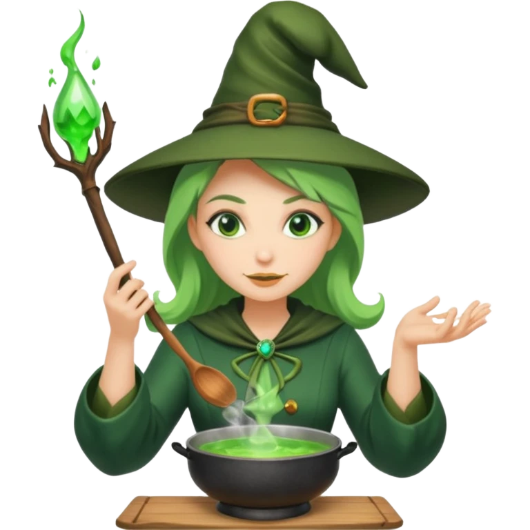 green witch cooking potion emoji