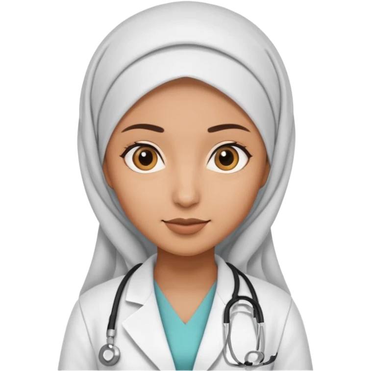 hijab doctor in white dress emoji