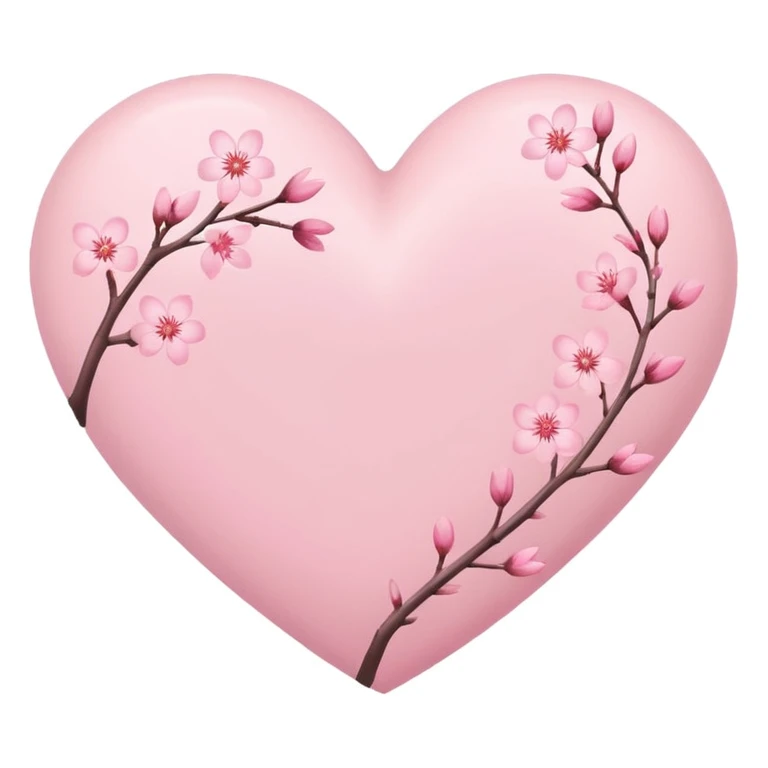 heart with sakura and soft pastel colors emoji