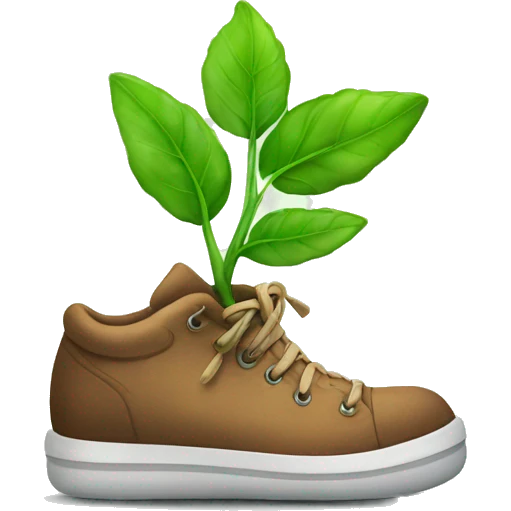 plant growing out if a shoe with socks for leaves emoji