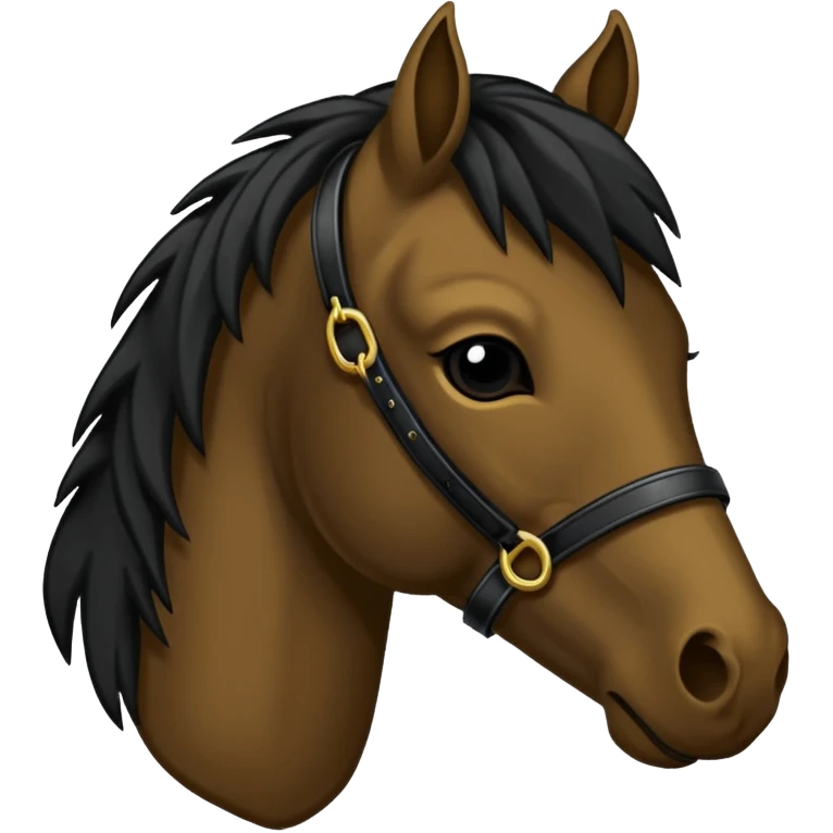 DunkelBraunes Pferd mit langer schwarzer Mähne emoji