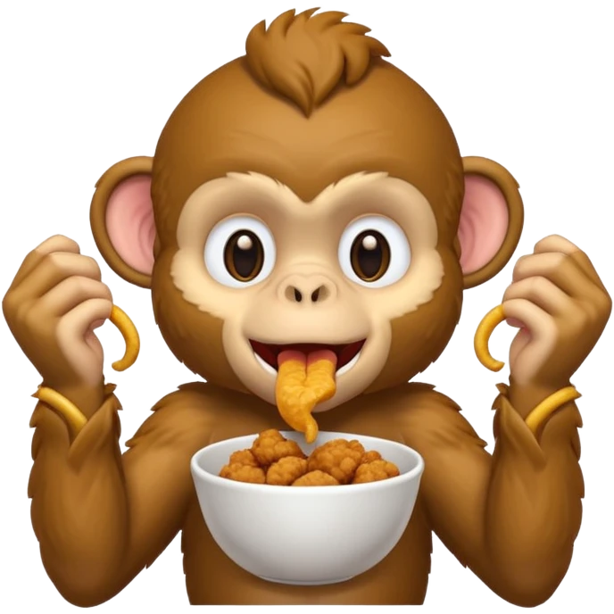 Fried chicken eating a monkey emoji