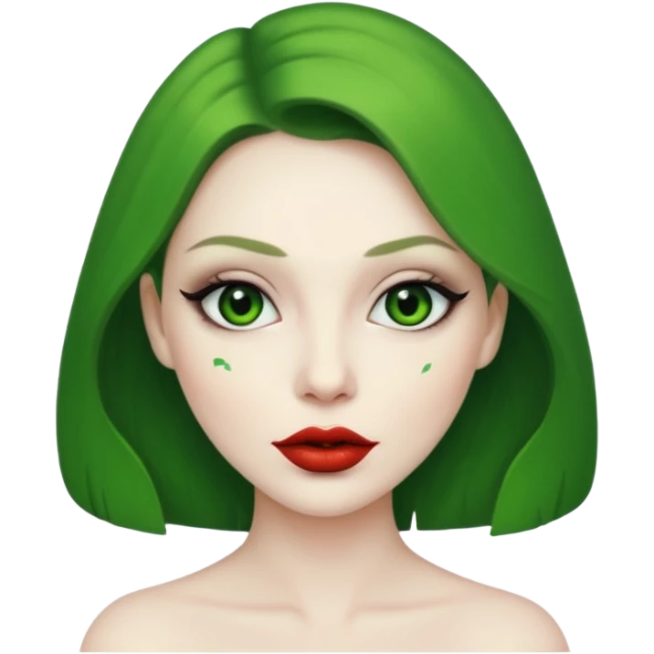 woman with greenl ips emoji