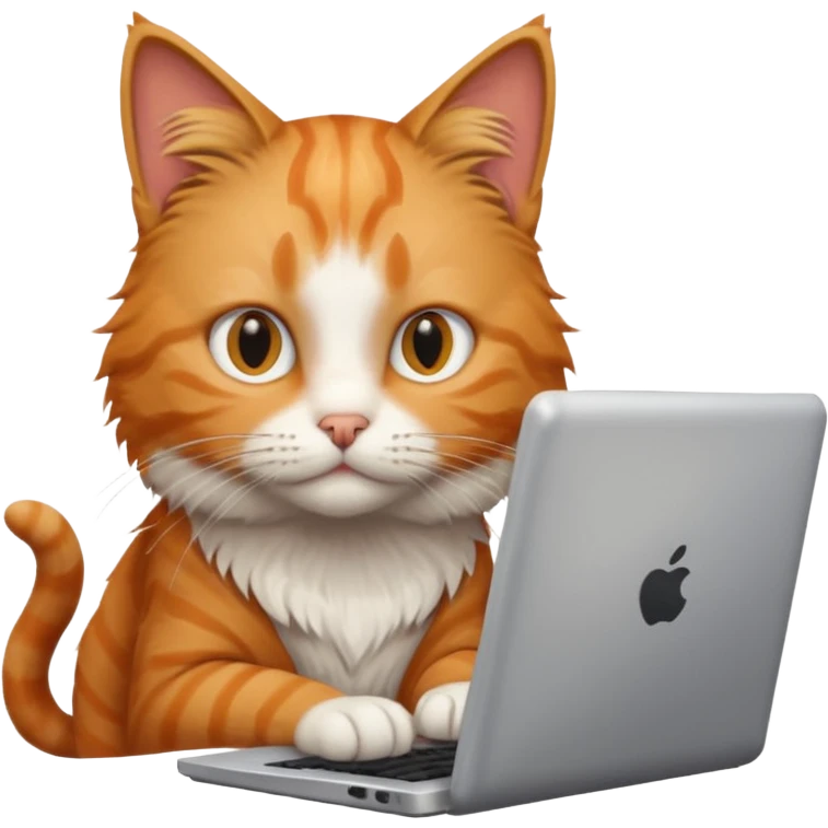 cat coding on computer emoji