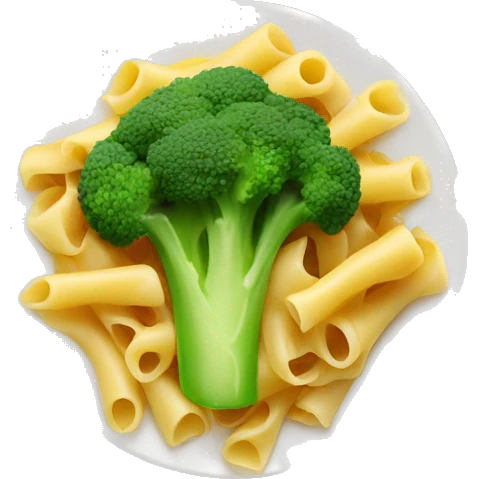 pasta with broccoli and cheese sauce emoji