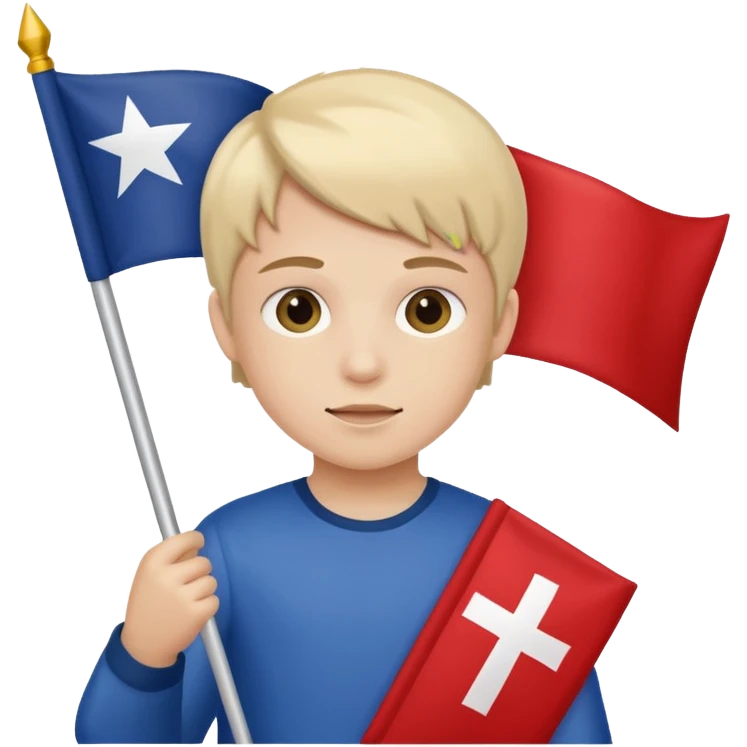 Flag holder kid emoji