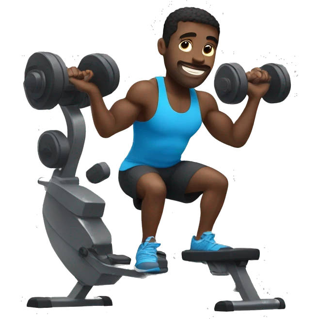 Black guy working out emoji