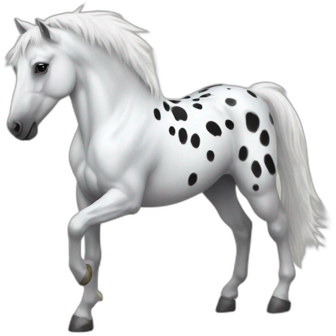 White horse with black spots and white wings emoji