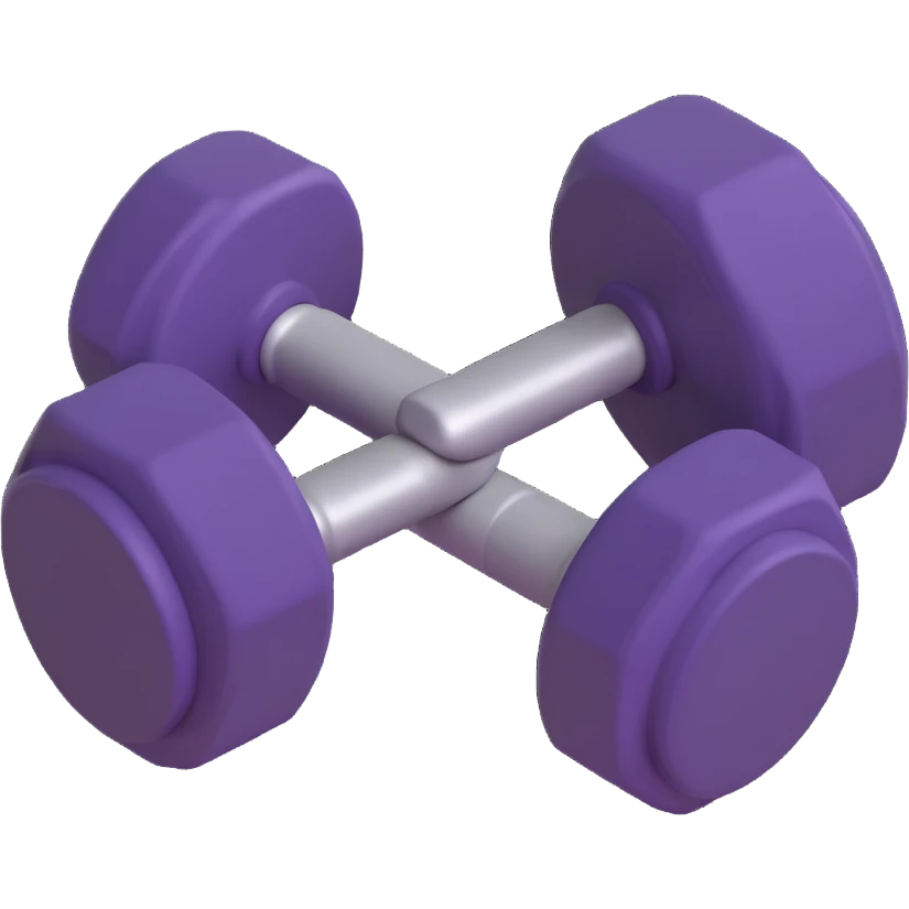 dumbbell, 3d emoji style emoji