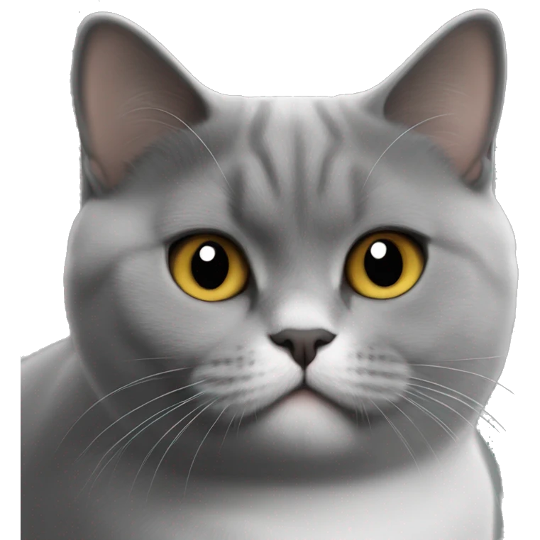 Cat british shorthair black withe emoji
