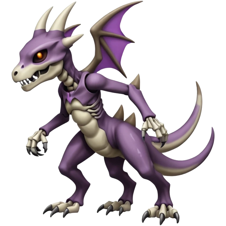 Shiny Badass Edgy Dark Evil Spectral Dusky Spooky Skeletal Cool Hot Stylish Handsome Duskull-Marowak-Genesect-Fakémon-fusion (full body) emoji