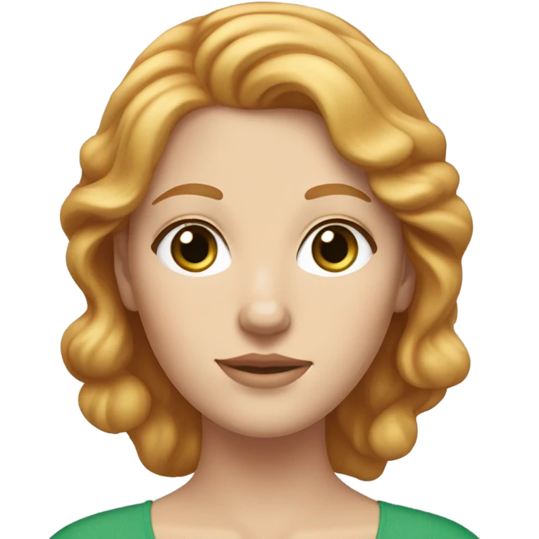 strawberry blonde woman with hazel green eyes and very fair skin emoji