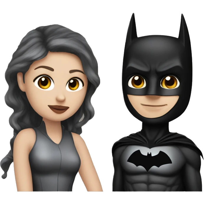 me and my girlfriend but i'm batman and she's catwoman emoji