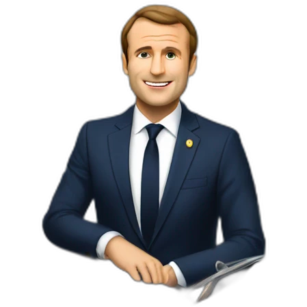 Macron sur yacht sur océan sur dieu emoji
