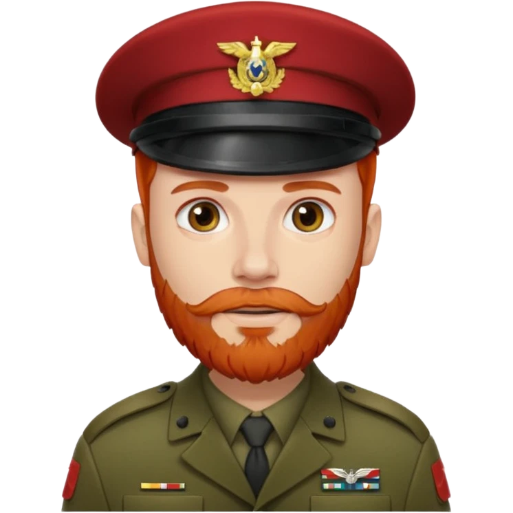 male soldier red hair style and bead emoji