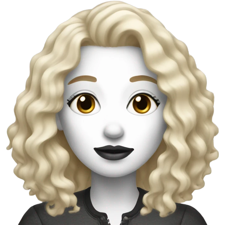 Blonde woman with black and white aussie doodle emoji