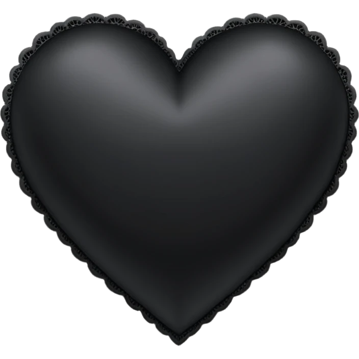 goth heart with a black lace border emoji