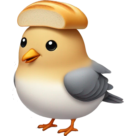 Loaf with no legs cute chunky pigeon with a bread hat emoji