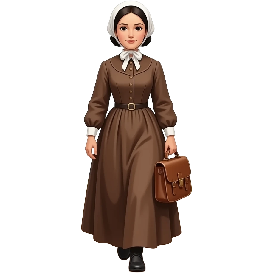pioneer woman from 1850 walking emoji