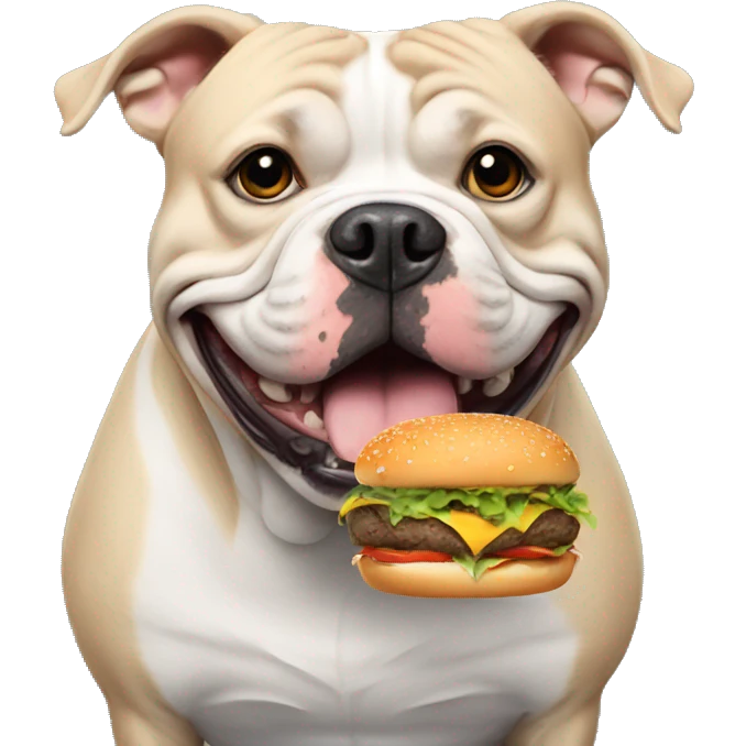 American bully with burger emoji