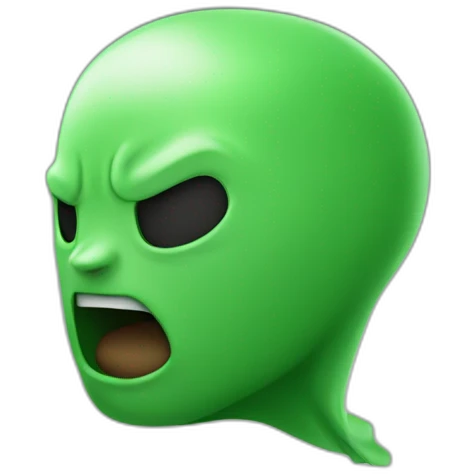 Fantôme vert qui attaque emoji